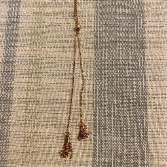 J.Crew Rose Gold Tassel Pendent Long Necklace - Picture 1 of 15
